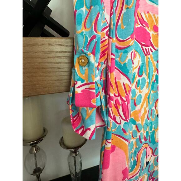 Lilly Pulitzer Linden Dress in Peel And Eat Flamingo - Picture 4 of 6